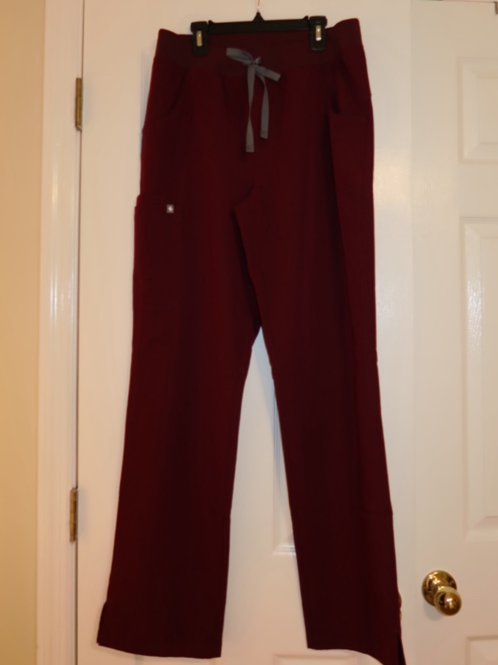 Figs Burgundy scrub pant